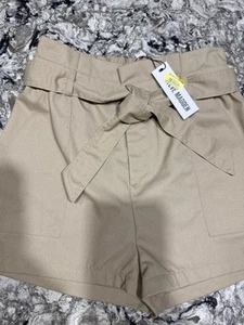 Steve Madden Seaside Cinch Short Size Medium Paperbag Tan Minimalist Neutral - Picture 1 of 5
