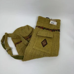 Prana Yoga Mat Bag 100% Hemp boho mat carry bag pocket Olive Green - Picture 1 of 11