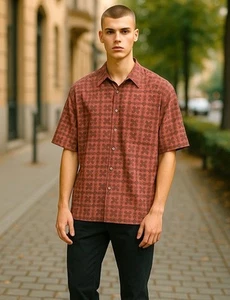 Tori Richard Herren Kurzarm Geometrisches Muster Button Down Freizeit XL - Bild 1 von 6