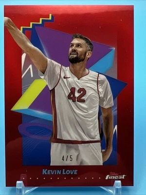 2024-25 Topps Finest #146 Kevin Love Uncommon Red Refractor 4/5 Miami Heat - Image 1 of 2