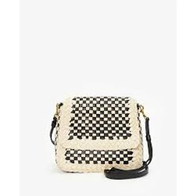 Bolsa satchel Clare V. Louis couro tecido tiracolo marrom bronzeado alça ajustável - Imagem 1 de 4