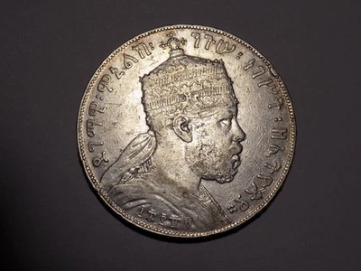 1889(?) Etiopía Plata 1 Birr - KM # 5 - Muy buen estado Foto 1 de 2