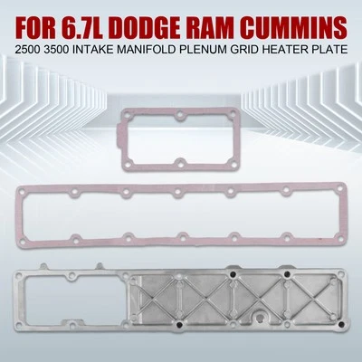 For 6.7L Dodge RAM Cummins 2500 3500 Intake Manifold Plenum Grid Heater Plate4M - Image 1 of 4