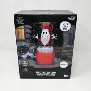 Disney Pesadilla antes de Navidad Jack Skellington en chimenea inflable 5,5 pies - Imagen 1 de 4