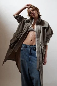 Zara Hooded Gray Coat/Parka With Pockets S, Brand New, RRP £89.99 - Picture 1 of 24