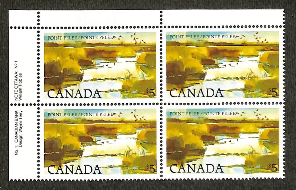 CANADA - SCOTT 937 -VFNH -  UL PLATE BLOCK - PLATE 1 - NATIONAL PARKS - 1983 - Image 1 of 1