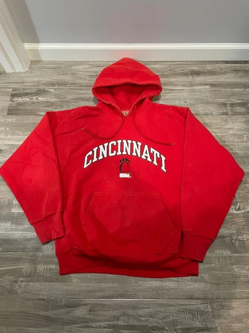Vintage Steve and Barry's Cincinnati Bearcats Hoodie Sweatshirt Sz S Red Cover