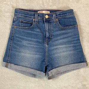 Levi's Heritage Mom Shorts Girls  Hirise  W14 Blue Cuffed - Picture 1 of 8