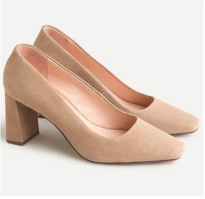Jcrew Block-heel suede pumps Item Size: 8 MEDIUM ashen brown - Picture 1 of 4