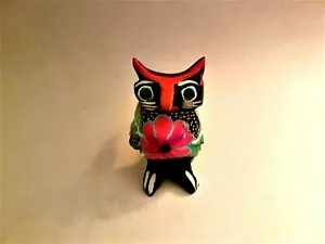 OWL Small Alebrije Oaxacan Folk Art Hand Crafted Carved Painted Wood - Picture 1 of 1