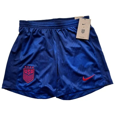 Nike Womens Team USA USWNT Stadium Away Soccer Training Shorts Sz M Blue 2022-23 - Image 1 of 4