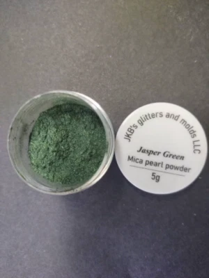 Jasper Green Mica Pearl Powder 5 grams in a jar - Image 1 of 4