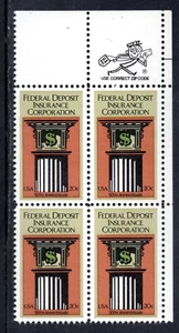 US Scott #2071 "FDIC" NH Zip Block - Picture 1 of 1