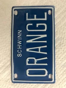 Schwinn Orange Krate Bicycle License Plate - Picture 1 of 1