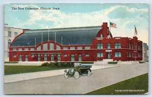 Neues Kolosseum in Clinton Iowa um 1914 Postkarte - Bild 1 von 2