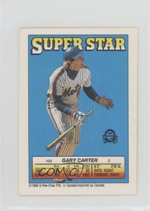 1988 O-Pee-Chee Super Star Sticker Backs Gary Carter John Tudor ( 13) #22.13 HOF