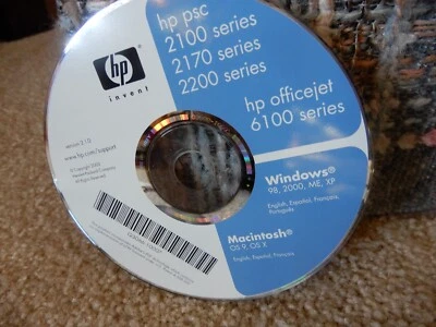 HP OFFICEJET 6100 Series CD HP PSC 2100 2170 2200 SERIES WINDOWS 98 2000 XP ME - Image 1 of 2