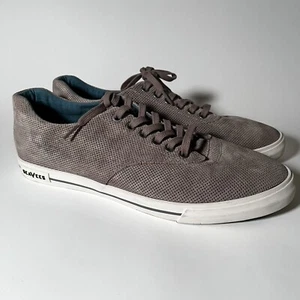 SeaVees Men’s Hermosa Plimsoll Varsity Suede Gray Size 10 - Picture 1 of 8