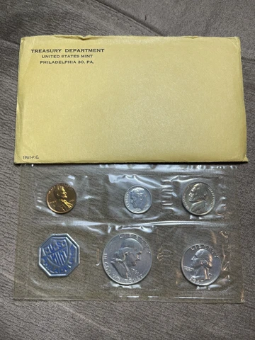 1961 Proof Set Original Envelope and COA US Mint Cover