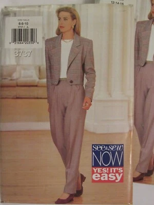 OOP BUTTERICK 3737 Misses Jacket Top & Pants PATTERN 6-8-10/12-14-16/18-20-22 UC - Image 1 of 3