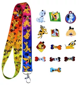 Hundethema 5 Handelsstifte und Pluto Schlüsselband Set Walt Disney Parks ~ BRANDNEU - Bild 1 von 1