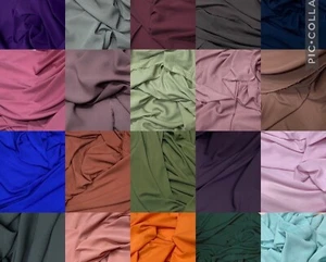 100% Polyester Plain Crepe Fabric Abaya Dress Material 58''wide - Picture 1 of 34