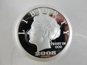 *1998-2008 $50 RONDA DE PLATA 0,999, 10º ANIVERSARIO NO MONEDA DE CURSO LEGAL #J60 - Imagen 1 de 7