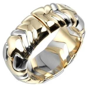 Anello Bvlgari Albeare in oro giallo 18 carati YG acciaio inossidabile #52 mi... - Foto 1 di 9