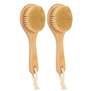 2 Pack Natural Shower Brush Wet and Dry Brushing Body Scrubber for Bath Shower - Picture 1 of 7