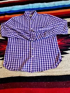 J crew Slim Fit Checked blue Button Down Shirt mens Large - Picture 1 of 9
