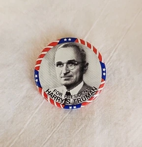 Harry S Truman For President Political Button 1997 Pin 1- 1/8” w/case - Picture 1 of 3