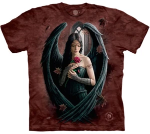 Angel Rose Flower Hearts Fairy Aesthetic Wings Fantasy Mountain T-Shirt S-4X - Picture 1 of 5
