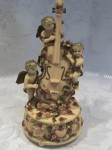 Vintage Heavenly Cherubs Herz Saiten musikalische Sammelfiguren Design Ltd - Bild 1 von 11