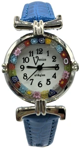 Orologio Lady Donna Acciaio Vetro di Murano Murrina Millefiori - Foto 1 di 3
