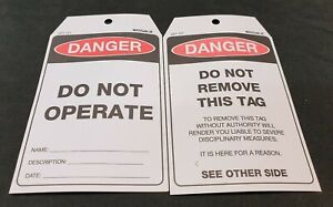 100 Pack of MaxSafe UDT101 Danger Do Not Operate Safety Lockout Tag Accumax