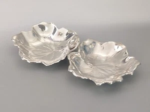 Vintage Sterling Silver Twin Leaf Dish Dublin 1988 by Royal Irish Silver Co - Picture 1 of 7