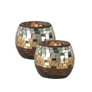 Dale Tiffany Chalet 2 PC Mosaic Candle Holder Votives - AV10725 - Picture 1 of 1