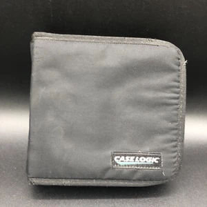 Case Logic 24 Capacity CD/DVD Travel Storage Wallet Black Nylon Zipper 1990s - Picture 1 of 5