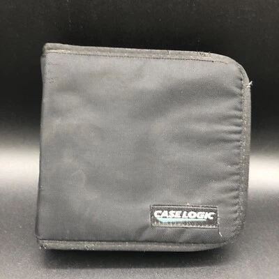Case Logic 24 Capacity CD/DVD Travel Storage Wallet Black Nylon Zipper 1990s - Image 1 of 4