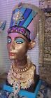 Réplique musée Néfertiti buste égyptien vintage peint à la main 20 pouces 