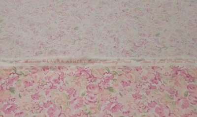 Authentic Laura Ashley Vintage Fabric English Country Pink Floral 2 Yards - Image 1 of 3