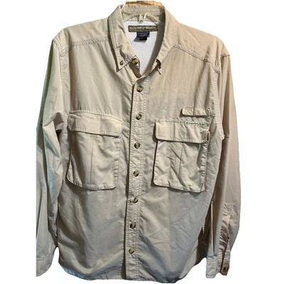Orvis Men's Large Insect Shield Exofficio Brown Khaki Two Pocket Fishing Shirt - Image 1 of 4