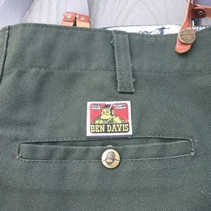 Vintage Ben Davis Pants Men's Sz 34 (33x30) Green USA MADE w/ Suspenders SUPERB - Picture 1 of 20