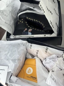 Donald Trump Fight And Crypto Sneakers Black Orange Never Worn New Numbered Pair - Picture 1 of 10