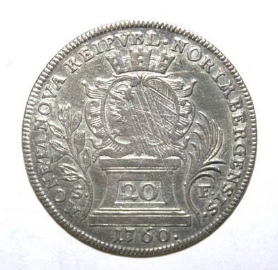 S8 - German States Nurnberg 20 Kreuzer 1760-SF Almost Uncirculated Silver Coin - Image 1 of 2