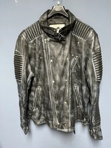 RARE Daniel's Leather NYC Distressed Padded Leather Motorradjacke Herren 7XL - Bild 1 von 18