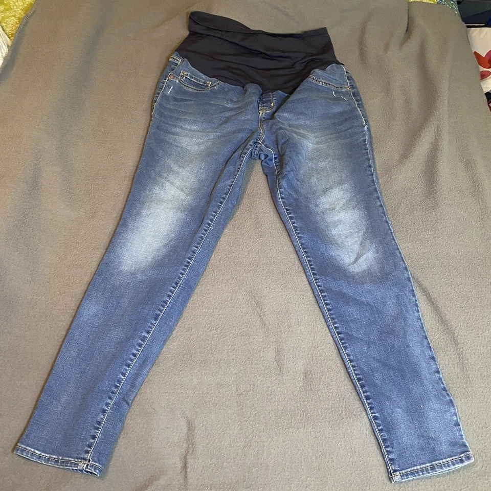 Old Navy Maternity Jeans Skinny Straight Full Panel Womens Size 14 No Pockets - Image 1 of 4