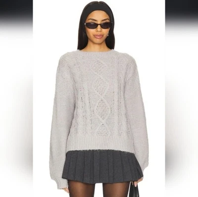 Suéter feminino de malha de cabo Revolve novo com etiquetas PULL ACONCHEGANTE CABLE CREW Sanctuary tamanho G $79 - Imagem 1 de 4