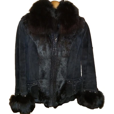 VTG AMAZING RICK OWENS TYPE! LEATHER/FUR SHEEPSKIN COAT JACKET  Women’s Size S - Image 1 of 4