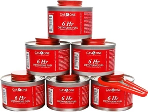 GASONE CFD-6-6 Gas One 6 pk-6 Hr Cooking Fuel Wick Liquid Safe Fuel & Lid Opener - Picture 1 of 5
